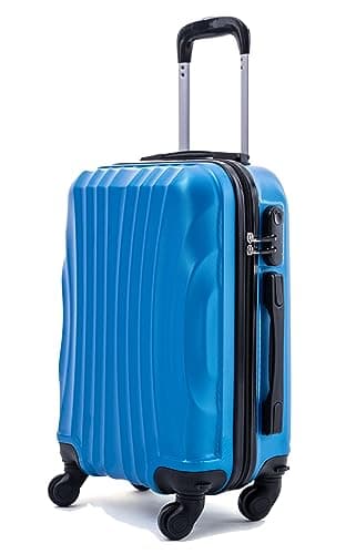R.Leone Ryanair 55x40x20 cm Valigia Trolley Bagaglio a mano 4 Ruote rimovibile Ultraleggero in ABS Autonomo 20373N (Azzurro Scuro, Valigia 55X40X20cm)