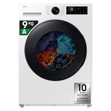 Samsung Lavasciuga Crystal Clean Slim WD90DG5G34BE, 9+5 kg, Wifi, Ecobubble, Vapore Igienizzante, AI Energy Mode, Carica Frontale, 60L x 85H x 48P cm