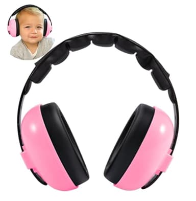 GUKOY Cuffie Antirumore per Neonati, Cuffie Antirumore per la Protezione dell'udito da 0 a 3 Anni, Rosa