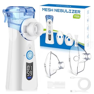VapoZen Aerosol Portatile Silenzioso Macchina Aerosol per Adulti e Bambini a Ultrasuoni con Ricarica USB-C Nebulizzatore Elettrico Portatile Macchinetta Aerosol Compatta ed Efficiente Meno Residui