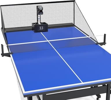 OUKANING Macchina da ping pong automatica con telecomando 100 palle e rete, robot da ping pong, macchina da lancio 35-90 palle/min, 10 modalità e sistema a doppia ruota, Ping Pong Ball Machine
