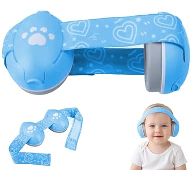 GUKOY Cuffie Antirumore per Neonati e Bambini Piccoli Fino a 36 Mesi, Protettori Acustici per Neonati, Previene i Danni Dell’udito, Migliora il Sonno in Viaggio, Blu