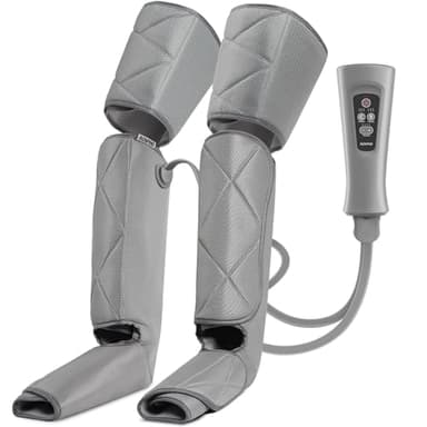 RENPHO Massaggiatore Gambe a Compressione d’Aria per il Massaggio e Il Rilassamento dei Piedi Polpacci e Cosce con Telecomando 6 Modalità 4 Intensità, Aiuta ad Alleviare Gonfiore e Dolori da Edema