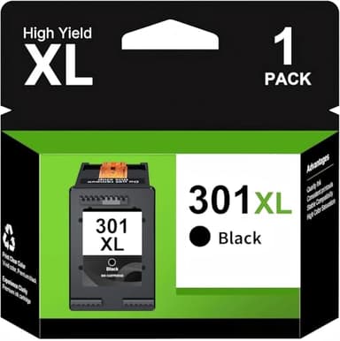 301XL Nero Cartuccia d'inchiostro Sostituzione per Cartucce HP 301 XL Nero per Envy 4500 5530 6530e 4502 5534 Deskjet 3050a 2540 4636 1510 1512 1010 1050 2050 2050a 2510 2055a OfficeJet 4630 (1-Pack)