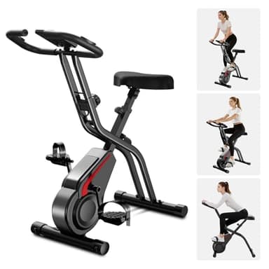 UMAY cyclette da casa pieghevole Ergometer, cyclette pieghevole 5-in-1 con Resistenza Magnetica a 16 Livelli, cyclette per casa Bici da Camera con Sedile Comodo, Massimo 136kg
