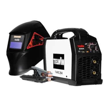 T-Arc 214 Saldatrice Inverter Elettrodo MMA 200A, con Maschera di Saldatura a Caschetto e Accessori, Macchina per Saldare Portatile Compatta e Semplice, per Manutenzione e Fai-da-Te Domestici, 230V