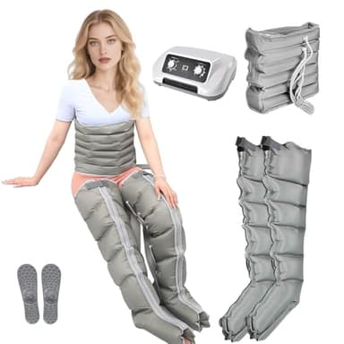 Pressoterapia per Casa, Linfodrenaggio, Professionale, 6 Camere d'Aria Macchinario Pressoterapia Gambe e Braccia Addome Glutei per Casa, Massaggiatore Elettrico a Compressione D'Aria