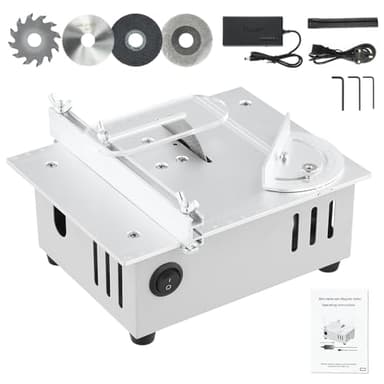 Mini Sega Circolare Da Tavolo Con 4 Lame, 96W Mini Sega Da Tavolo Portatile, Regolabile Minisega Circolare, Regolabile in Altezza, Lama Da 0,1-15Mm, Mini Sega Circolare Da Tavolo per Lavori Fai Da te