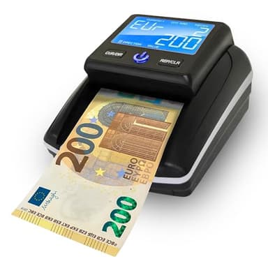 Rilevatore e Conta Banconote Portatile Senza Fili – Verifica Banconote False con 7 Controlli, Display LCD, Aggiornabile via USB, Batteria Inclusa, Testato al 100% per Euro