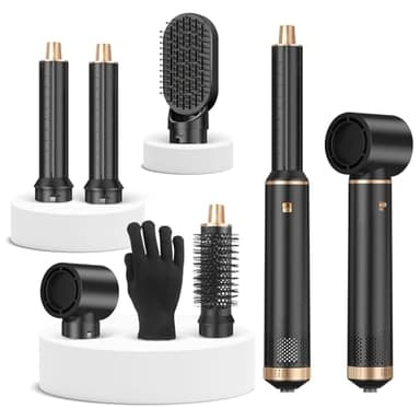 Sendowtek Spazzola Ad Aria Calda 5 in 1, Spazzola Asciugacapelli Arricciacapelli Auto Riccioli Ferro Spazzola Lisciante 3 Temp, Hair Styler Professionale Donna Capelli Ricci Raddrizzamento Asciugare