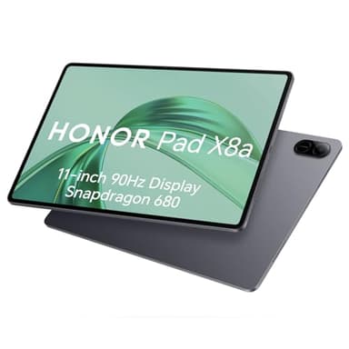 HONOR Pad X8A 4GB 128GB, Espandibile fino a 1TB, WIFI Tablet, 11 Pollici 90Hz Display, Snapdragon 680, 4 Altoparlanti, 8300mAh Batteria, Corpo in Metallo, Android 14, Google Service, Grigio