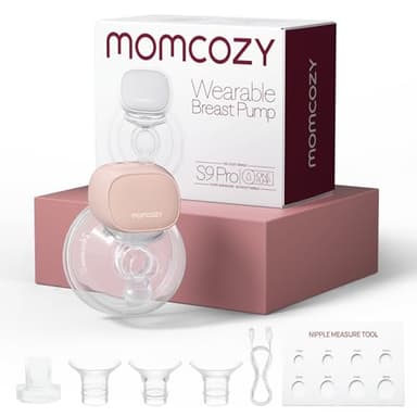 Momcozy S9 Pro Tiralatte Indossabile Elettrico a Mani Libere, Aspirazione fino a 285 mmHg, Display LED, 2 Modalità e 9 Livelli, Autonomia fino a 180 Min, Flangia 24 mm, 1 Pezzo, Rosso