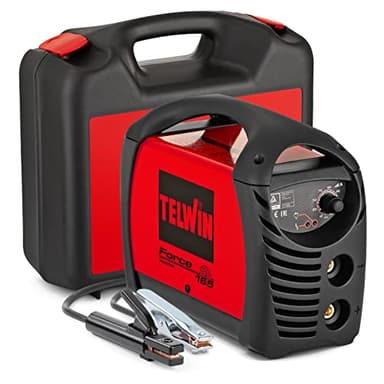 Telwin 07170085 Force 165 Saldatrice Inverter Ad Elettrodo Completa Di Accessori In Valigetta, 230V, Force 165 In Valigetta, Rosso Nero, 38.5 x 43.5 x 18.5 cm, 5.5 Kg