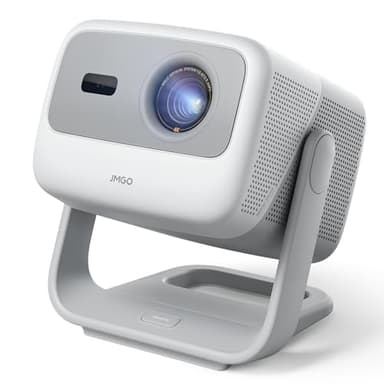 JMGO N1S 4K Mini Proiettore Portatile, Triple Laser, 1100 ISO Lumens, Gimbal Istantaneo Autofocus, Google TV, Netflix, 110% BT.2020, HDR10, Audio Dolby 10W, Blu-ray 3D, 200" per Esterno, Gaming, Feste