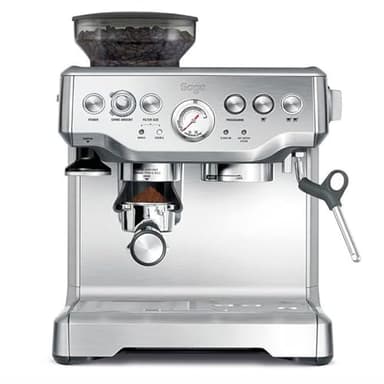 Sage - The Barista Express - Macchina Caffè Espresso con Cono Integrato, Pre-infusione a Bassa Pressione e Lancia Vapore Manuale per il Latte - Acciaio Inox Spazzolato, Lattiera 'Temp Control'
