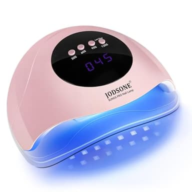 JODSONE Lampada uv led unghie rosa professionale, Fornetto unghie 24 LED 4 Timer 30/60/90/120S, Sensore Movimento Base Staccabile per Smalto Semipermanente Gel UV