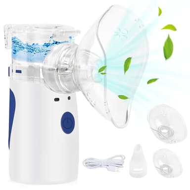 Aerosol Portatile Silenzioso, Aerosol Portatile per Bambini Adulti, Aerosol Ultrasuoni Silenzioso, Nebulizzatore Inalatore Silenzioso Portatile, Aerosol Ricaricabile per uso domestico e in viaggio