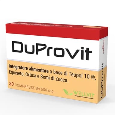 DUPROVIT – Integratore Prostata Uomo Naturale per il Benessere della Prostata e delle vie urinarie, Formula Innovativa con Teupol 10P®, Ortica, Semi di Zucca ed Equiseto – Made in Italy 30cps-Wellvit