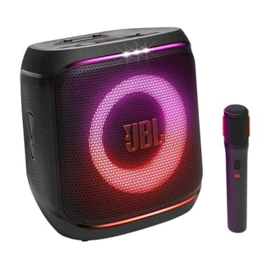JBL PartyBox Encore 2, Speaker Wireless Bluetooth per Feste con Microfono Wireless, 15 Ore di Autonomia, Splashproof IPX4, Suono JBL Pro con AI Sound Boost e Connessione Multi-Speaker Auracast, Nero