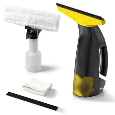 EAVE Lavavetri Elettrico, Set Pulisci Vetri Elettrico con Autonomia di 45min, Lava Vetri Finestre Elettrico con Bocchetta da 28cm e Serbatoio da 200ml, Adatto a Finestre, Piastrelle e Specchi(giallo)
