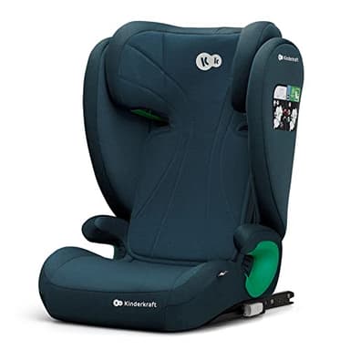 Kinderkraft JUNIOR FIX 2 I-SIZE Seggiolino auto 15-36 kg, Gruppo 2-3, 100-150 cm, con Isofix, Poggiatesta regolabile, Sistemi di sicurezza, Leggero Facile da trasportare, Facile da pulire, Blu