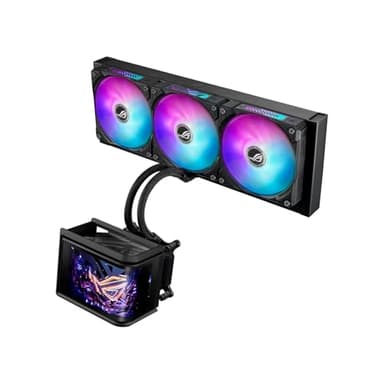ASUS ROG RYUO IV SLC 360 ARGB, Dissipatore a Liquido con Schermo Curvo 2K AMOLED da 6,67"" per Effetti 3D, Tubi da 200mm, Ventole ARGB, Compatibile con Intel LGA 1851 e 1700 e AMD AM5 e AM4, Nero