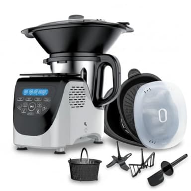 Chef O Matic Kitchen Robot - Robot da cucina multifunzione, 1000w, 3L, 3500 giri al minuto, Accessori multipli, 10 velocità, Schermo tattile a LED, Design elegante