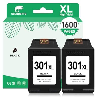 COLORETTO Sostituzione Cartucce 301 XL per HP 301XL Compatibile Con Envy 4500 4520 5530 5532 Deskjet 3055 3054 2546 2545 2540 2510 2050 1510 1050 1000 1010 OfficeJet 2620 2622 4636 4639 4630 4635 Nero