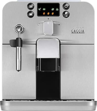 Gaggia RI9305/01 Brera - Macchina da Caffè Automatica per Espresso e Cappuccino, Caffè in Grani o Macinato, 1400W,100% Made in Italy, Argento (Browny Silver)