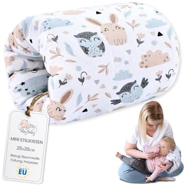 Totsy Baby Cuscino allattamento per bebe 20 cm - Cuscini a manica o a bracciale per l'alimentazione neonato piccolo cuscinetto per bambini o bambina Oeko-Tex Gufi bianchi