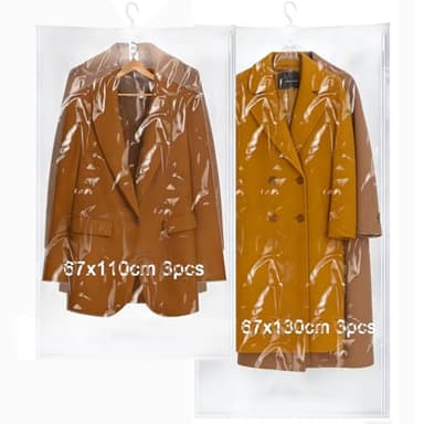 XRXYMQ Buste sottovuoto Vestiti da Viaggio per Vestiti con Ganci 6 Pezzi (110 x 67 cm + 130 x 67 cm) Sacchetti sottovuoto Piccoli Salvaspazio per Giacche Sacchi per Riutilizzabili