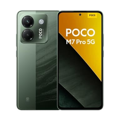 POCO M7 Pro 5G Smartphone, 12+512GB, verde, fotocamera Sony trasparente da 50 MP con OIS, batteria da 5110 mAh, ricarica turbo da 45 W, display AMOLED per la cura degli occhi a 120 Hz (adattatore di