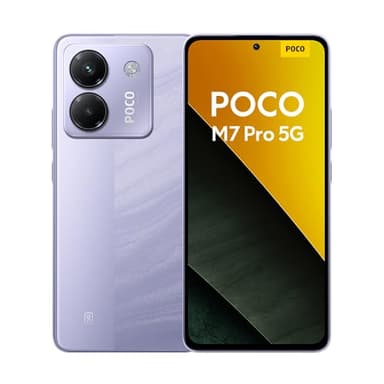 POCO M7 Pro 5G Smartphone, 12+256GB, Viola, Fotocamera Sony da 50MP con OIS, batteria da 5110mAh, ricarica turbo da 45W, display AMOLED da 120Hz (Adattatore di alimentazione non incluso)