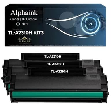 alphaink 3 Toner TL-A2310H Nero di Ricambio, Capacità fino a 1.600 Pagine, per Stampanti Laser BP2309W BM2309W BM2309AW BP2300W BM2300W BM2300AW