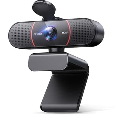 EMEET Webcam 4K per PC, Webcam C960 4K UHD con Copriobiettivo e Doppio Microfono, Videocamera per Streaming a 73° con Correzione Automatica Della luce, Plug & Play, Web cam USB ideale per Zoom