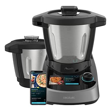 Cecotec Robot di Cucina Multifunzione Mambo Touch. 1600 W, 37 Funzioni, schermo tattile TFT & Caraffa in ceramica Havana Easy, capacità di 3,3 litri, brocca in acciaio inox