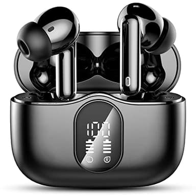 Btootos Cuffie Bluetooth, Auricolari Bluetooth 5.4 con 4 Mic, Cuffie Wireless In Ear HiFi Stereo, 36Ore LED Display, Cuffie Senza Fili IP7 Impermeabili, USB-C,Touch Control, Nero