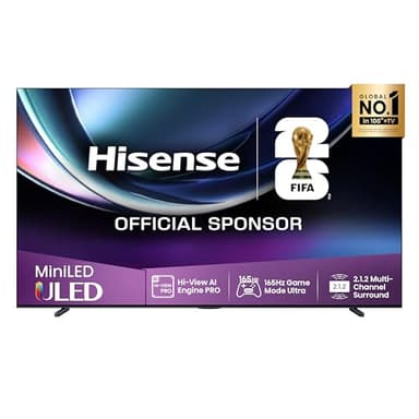 Hisense TV 100" Mini-LED 165Hz 4K 2025 100U7Q PRO, Smart TV VIDAA U9 con 1000+APP, Dolby Vision IQ, HDR 10+ Adaptive, 165Hz Game Mode Ultra, Dolby Atmos 2.1.2 con Subwoofer, Alexa Built-in