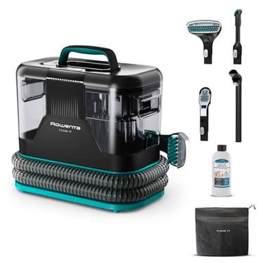 Rowenta Clean It, Lavatappeti Portatile, Lava Tappezzeria per Tappeti, Lava Divani, Auto con Testine Intercambiabili, 3.8 L, Doppio Serbatoio Acqua Pulita/Sporca, Sistema di Auto Pulizia,750 W,IN5020