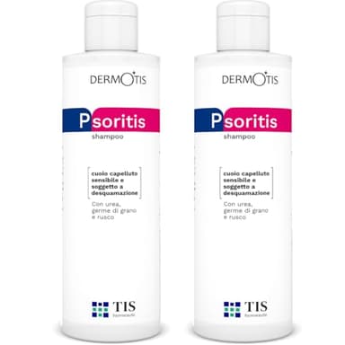 PsoriTIS, Urea 10% Shampoo - Dermatite Seborroica, Cuoio Capelluto incline alla Psoriasi, Forfora, Squame, Pelle Pruriginosa, Squamosa, Infiammata, Sollievo Idratante Lenitivo, Germe di Grano (2 pack)