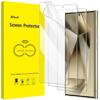 JETech Pellicola Protettiva per Samsung Galaxy S24 Ultra 5G 6,8 Pollici, Flessibile TPU Film, Compatibile ID Impronte Digitali, Installazione Facile, HD Chiaro, Pacco da 3