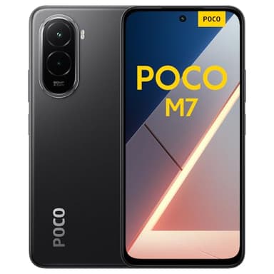 POCO M7, Smartphone 6+128GB, Display FHD+ da 6,9" 144Hz, Snapdragon 685, Doppia fotocamera AI da 50MP, Batteria da 7000mAh, Garanzia di 2 anni, Nero, Caricabatterie non incluso
