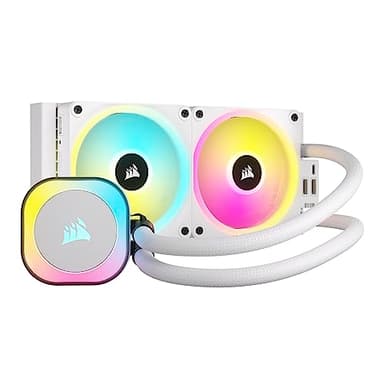 CORSAIR iCUE LINK H100i RGB Dissipatore a Liquido per CPU - AIO da 240 mm - Ventole RGB QX120 - Compatibile con Intel® LGA 1700, AMD® AM5 - Hub di Sistema iCUE LINK Incluso - Bianco