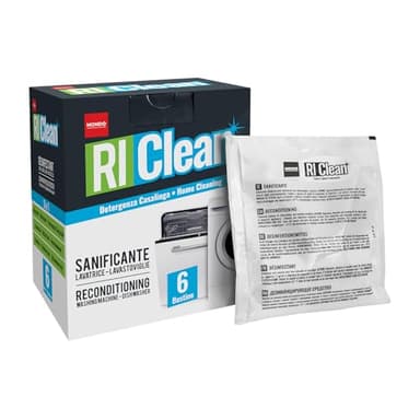 MONDO, RiClean Sgrassante 3 in 1, per la Pulizia di Lavatrice e Lavastoviglie, con Azione Anticalcare, Igienizzante e Disincrostante, Cura Lavatrice, Made in Italy, 6 Bustine da 50 g