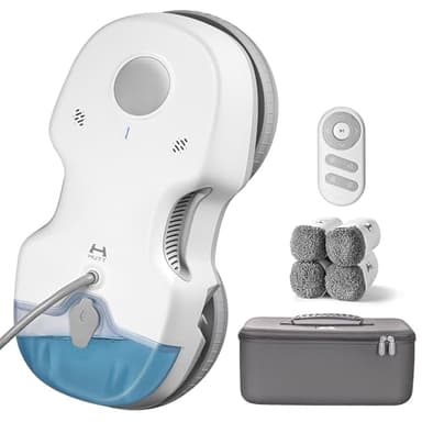 HUTT S7 Robot Lavavetri Finestre con Acqua Spruzzo 5500Pa, Dual Drive Fluttuante 3D,Robot Lava Vetri Elettrico a Pulizia di Lava con Telecomando, con 8pcs Panno, Valigia