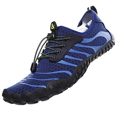 Scarpe da Acqua Uomo Donna Scarpe da Spiaggia Scarpe da Immersione Scarpe da Surf a Piedi Nudi Quick Dry Scarpe da Mare da Donna Leggero Unisex Sport Diving Scarpe da Piscina Blu EU45