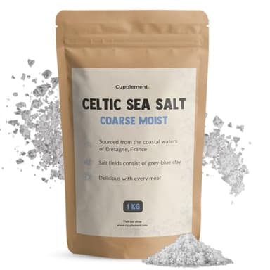 Cupplement Celtic Sea Salt 1 Kilo Sale marino celtico grosso - Sale grosso - Non per il mulino da sale - Non biologico, Fleur de Sel, sale dell'Himalaya, sale dell'Himalaya, biologico o fine - Mineral