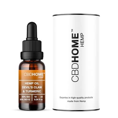 Olio di Semi di Canapa 20% + ISO-G 20% + Artiglio del Diavolo + Curcuma - 10 ml - Base di Cocco Biologico - Spremuto a Freddo - Senza Additivi - 100% Vegetale - Certificato Biologico UE