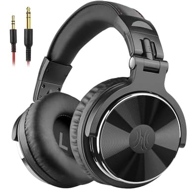 OneOdio Pro 10 Cuffie Over Ear, Cuffie Cablate con Shareporte Microfono, Jack 3,5 mm e 6,35 mm, Cuffie perRegistrazione, Mixaggio, Monitoraggio in Studio, DJ, Chitarra,Podcast, Cellulare, PC