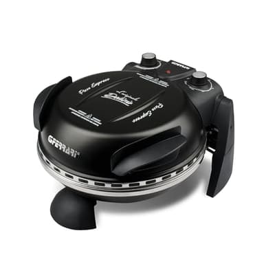 G3 Ferrari G1000610 Pizza Express Delizia, Forno Pizza, 1200 W, Termostato regolabile 400°C, Pizza fragrante in 5 minuti, Doppia resistenza riscaldante, Ricettario e Palette inclusi Nero